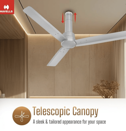 Havells 1200mm Elio BLDC Motor Ceiling Fan | Remote Controlled, High Air Delivery Fan | 5 Star Rated, Upto 60% Energy Saving, 2 Year Warranty | (Pack of 1, Grey) - Image 3